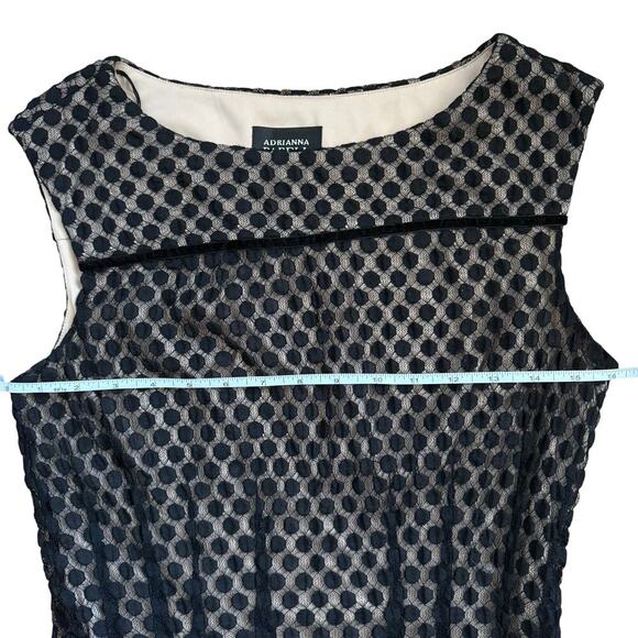 Adrianna Papell Black Lace Print Fit & Flare Sleeveless Dress Size 10 Cocktail - Picture 8 of 12